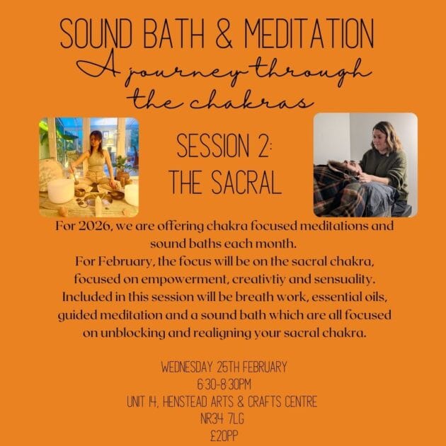 Sacral Chakra Sound Bath & Meditation- Wednesday 25th February