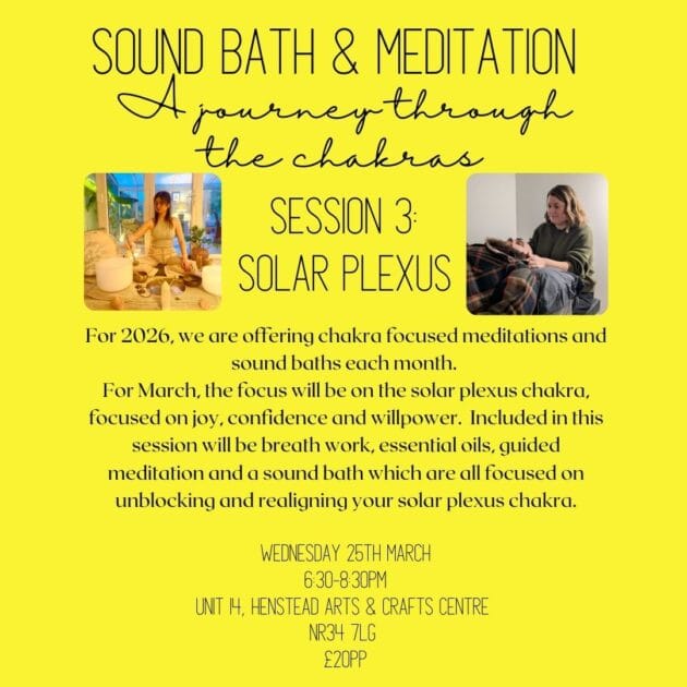 Solar Plexus Chakra Sound Bath & Meditation- Wednesday 25th March