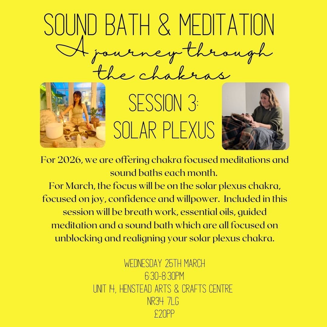 Solar Plexus Chakra Sound Bath & Meditation- Wednesday 25th March