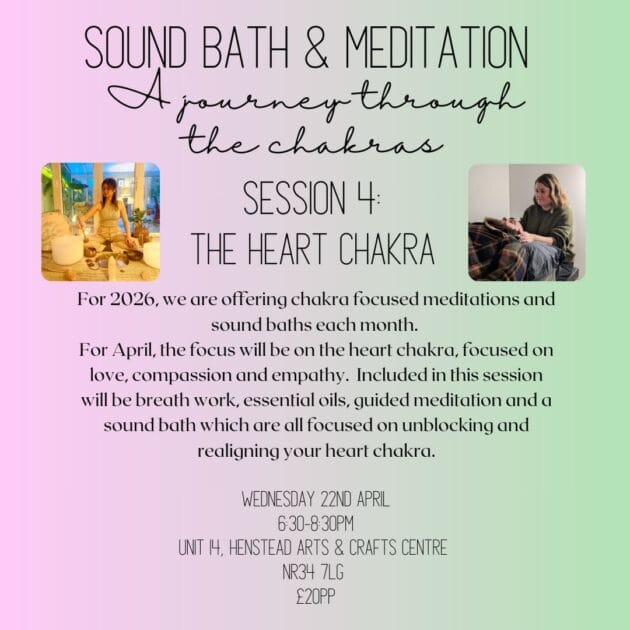 Heart Chakra Sound Bath & Meditation- Wednesday 22nd April