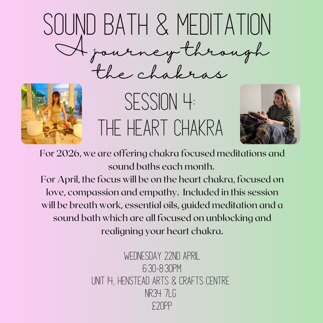 Heart Chakra Sound Bath & Meditation- Wednesday 22nd April