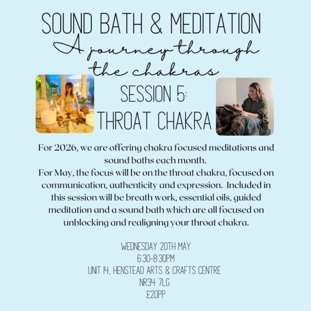 Throat Chakra Sound Bath & Meditation- Wednesday 20th May