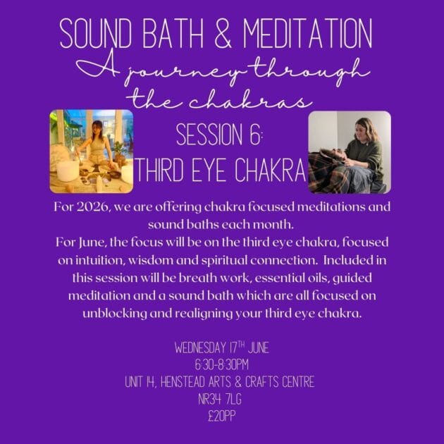 Third Eye Chakra Sound Bath and Meditation- Thursday 17th June