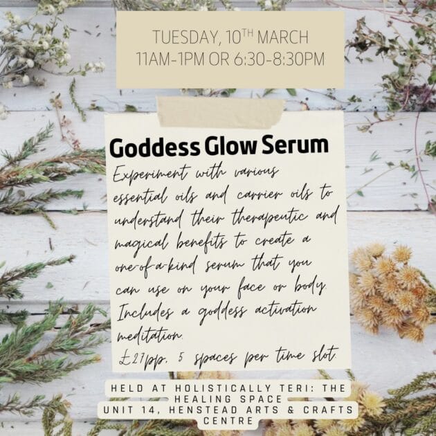 Apothecary Club: Goddess Glow Serum- 10th March- 6:30-8:30pm