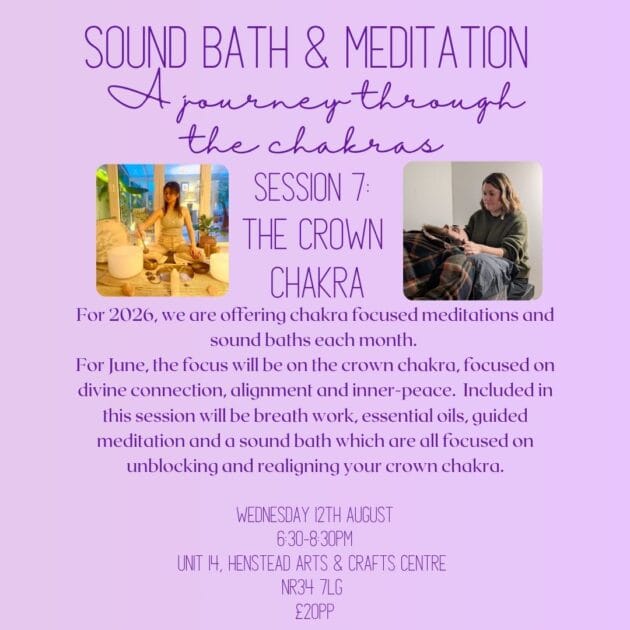 Crown Chakra Sound Bath and Meditation- Wednesday 12th August