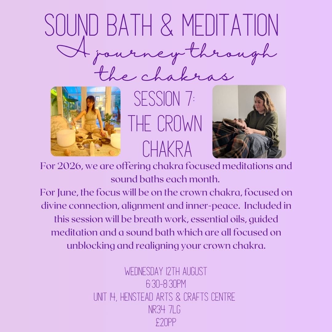 Crown Chakra Sound Bath and Meditation- Wednesday 12th August